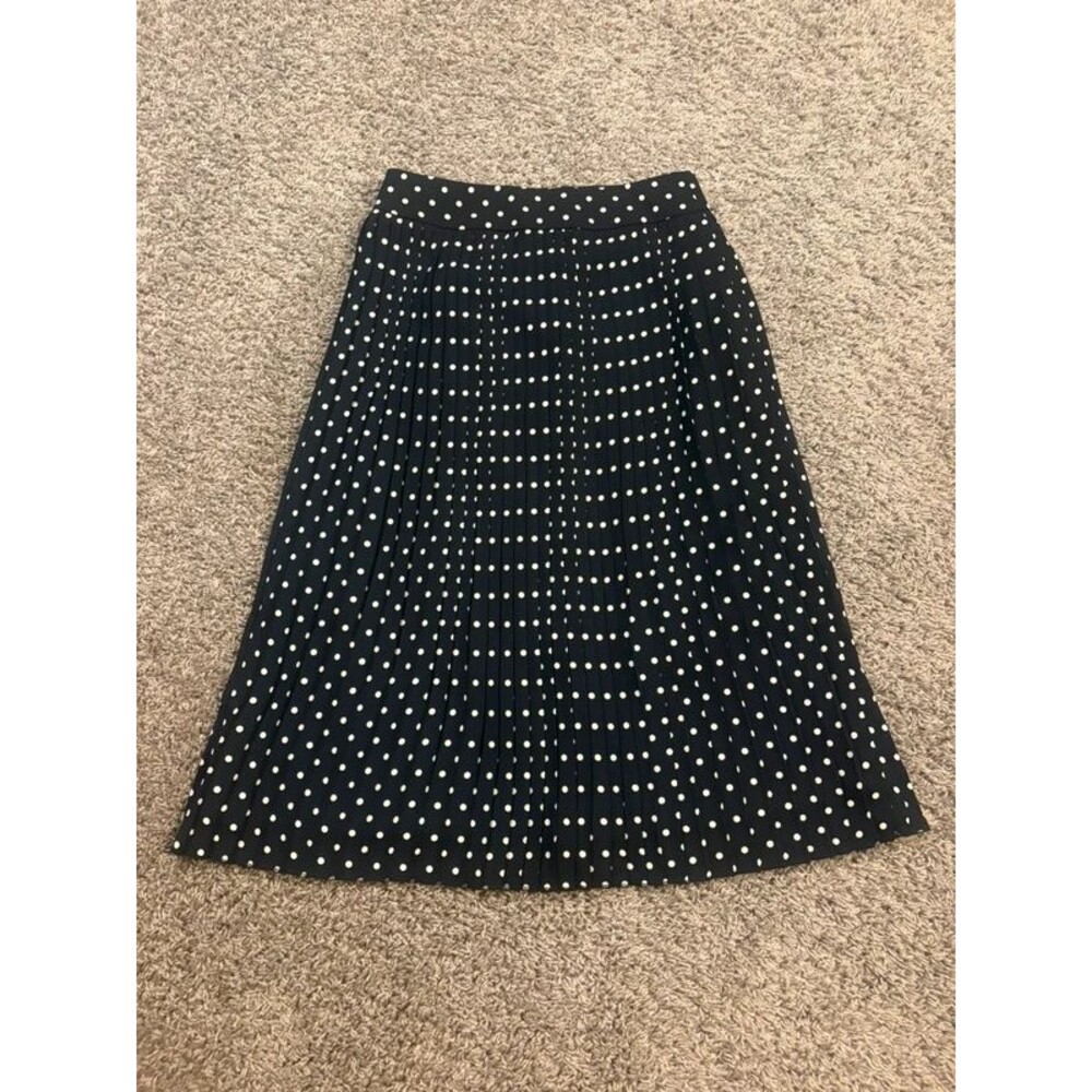 J.Crew Pleated Polka Dot Midi Skirt